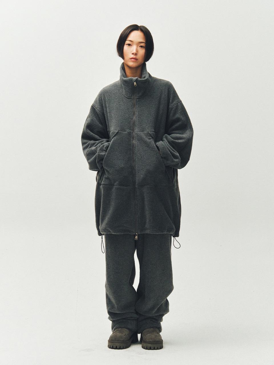 [PLZPROJECT]FLEECE SAFARI JACKET, CHARCOAL