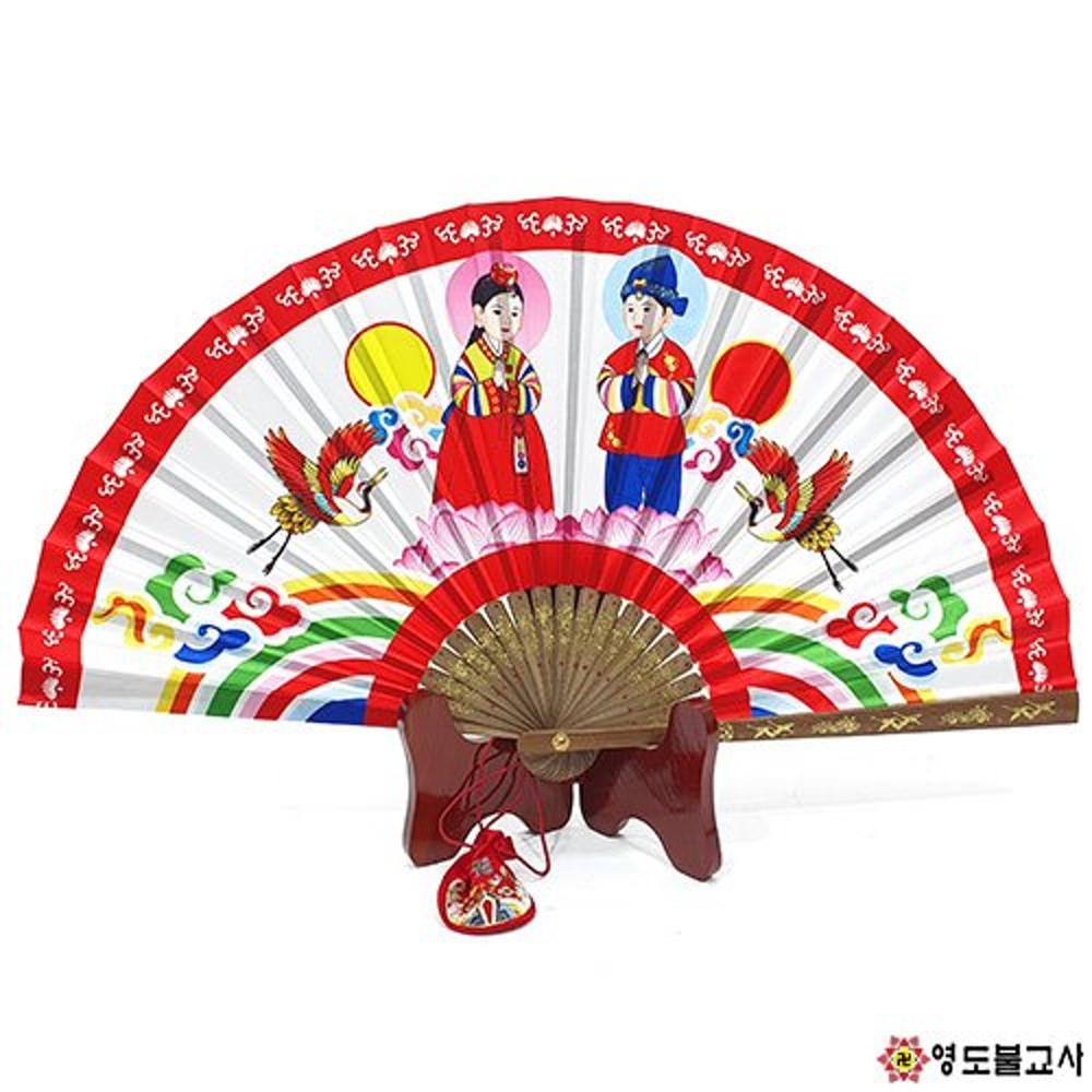 고급동자동녀부채(부채거치대별도)불교용품도매,무속용품도매,무당용품도매,동자부채,동녀부채,고급부채