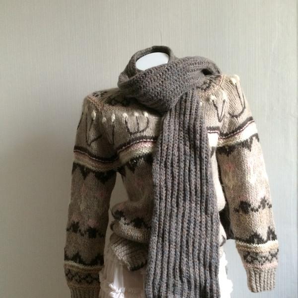 Woolen knit muffler