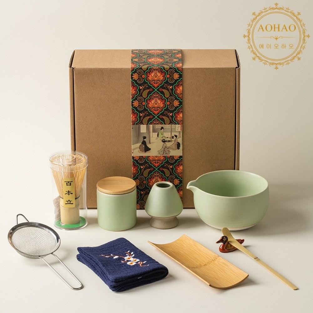 AOHAO 말차 도구 9PCS 세트 MATCH WHISK, 연두색9PCS, 1세트 - 기타 티용품 | 쿠팡