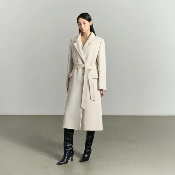 ANGORA WOOL BLEND COAT IVORY