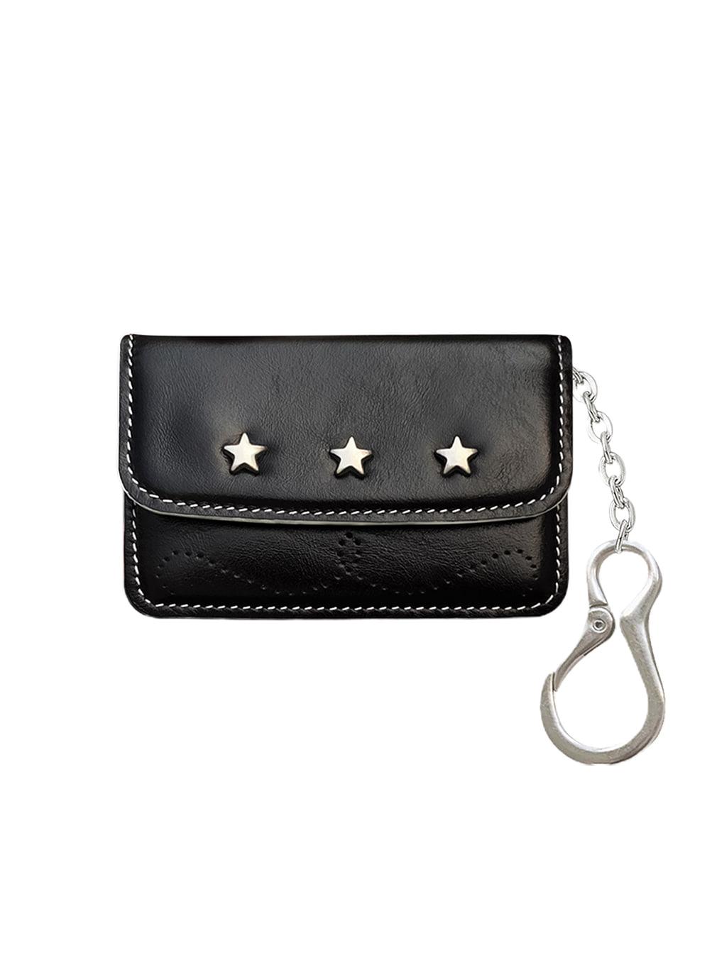 Star Stud Accordion Card Case (Black)