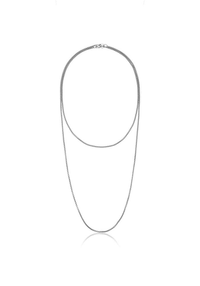 25SS 'CREASE\' LAYERED CHAIN SET (SILVER)