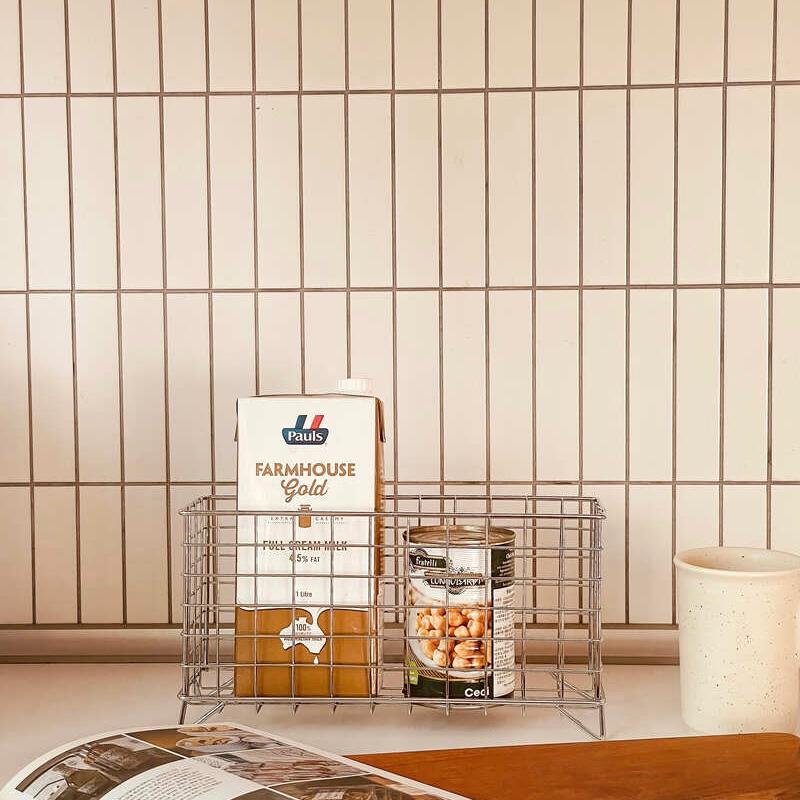 스텐리스 바스켓 직사각 보관함 2color