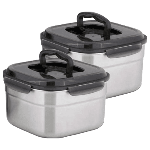 퀸센스 에리카 스텐밀폐용기 정사각 4.6L, 4.6L, 2개