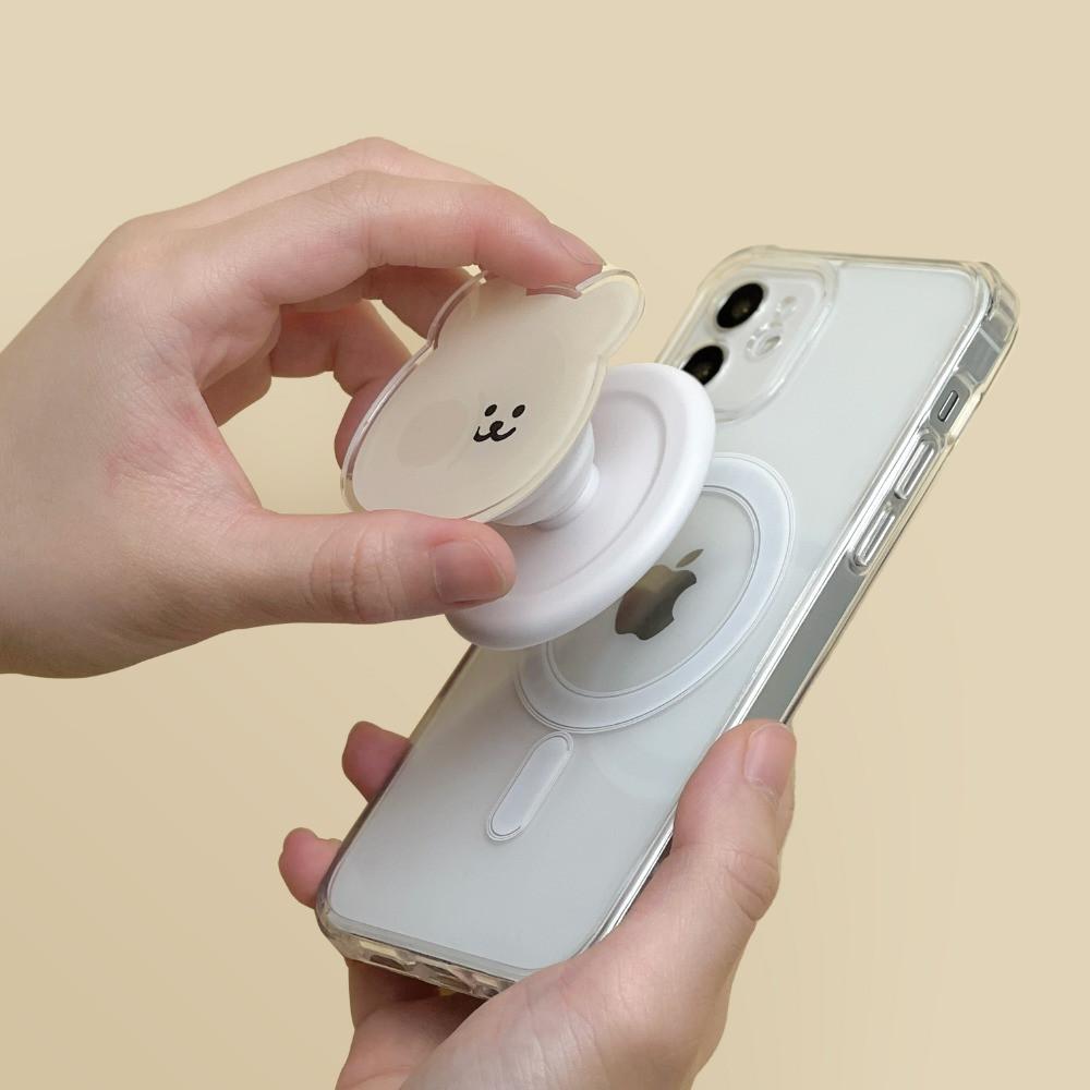 맥세이프 그립 톡홀더 아이폰 마그네틱 자석 제작 볼따구 곰찌