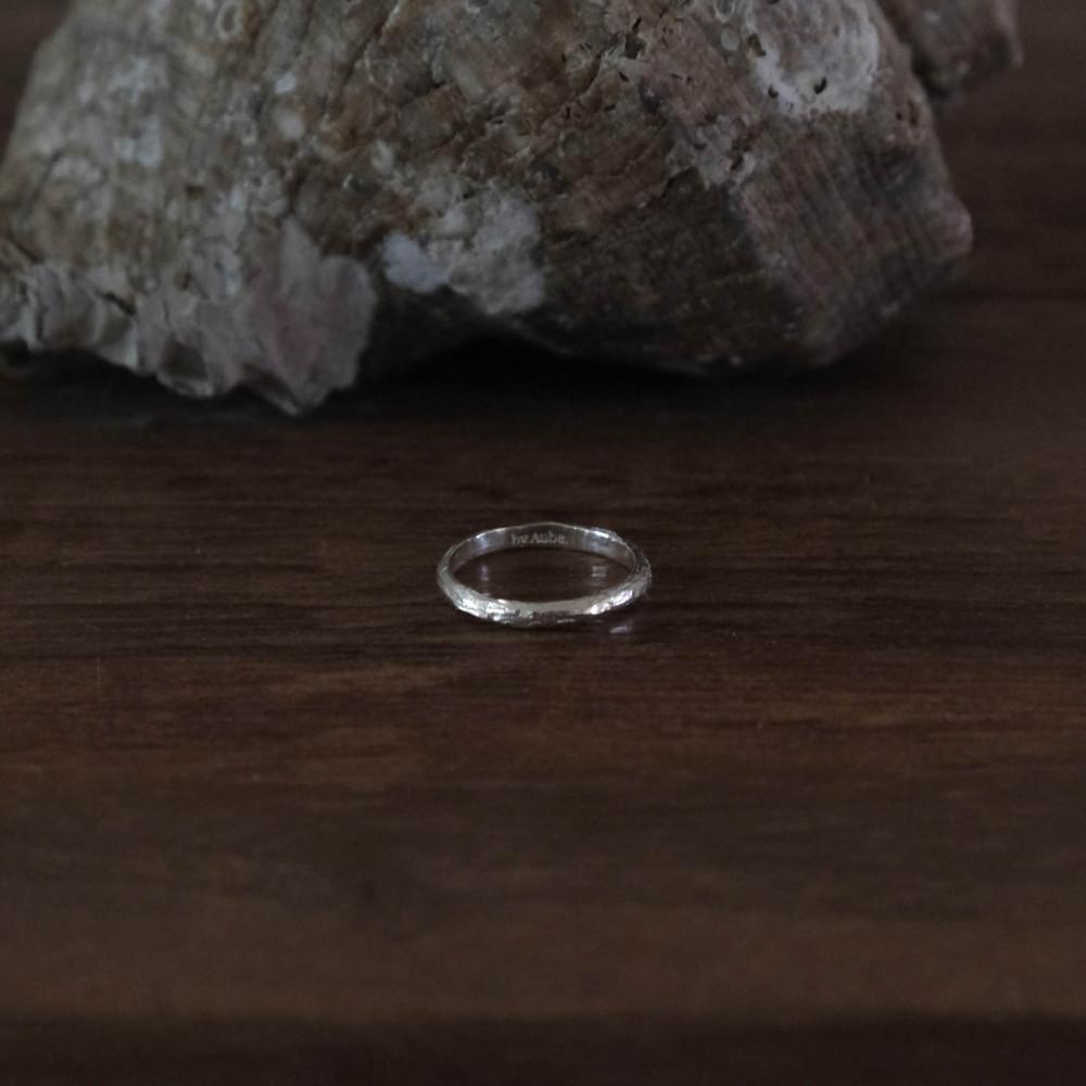 saturn ring 2mm (1pc) by Aube 바이오브 실버 레이어드 링