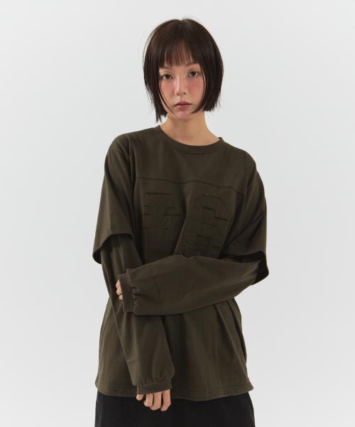 레이어드 풋볼 롱슬리브 (카키)