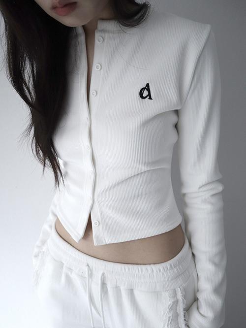[CLaddA] winter velour cardigan, white