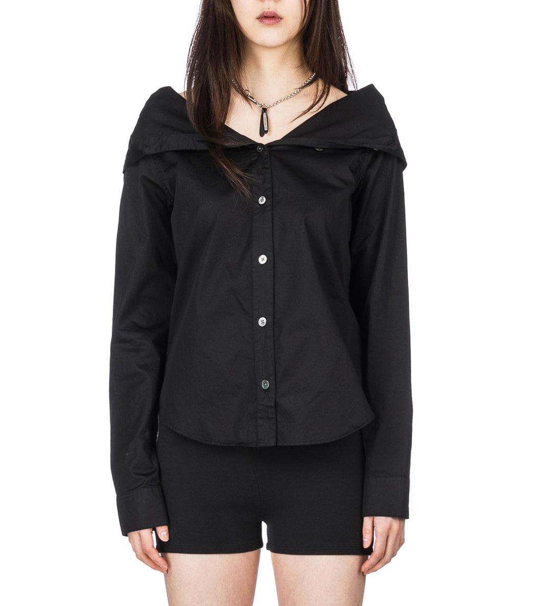 KAONASHI SHIRT BLACK SATIN - 36