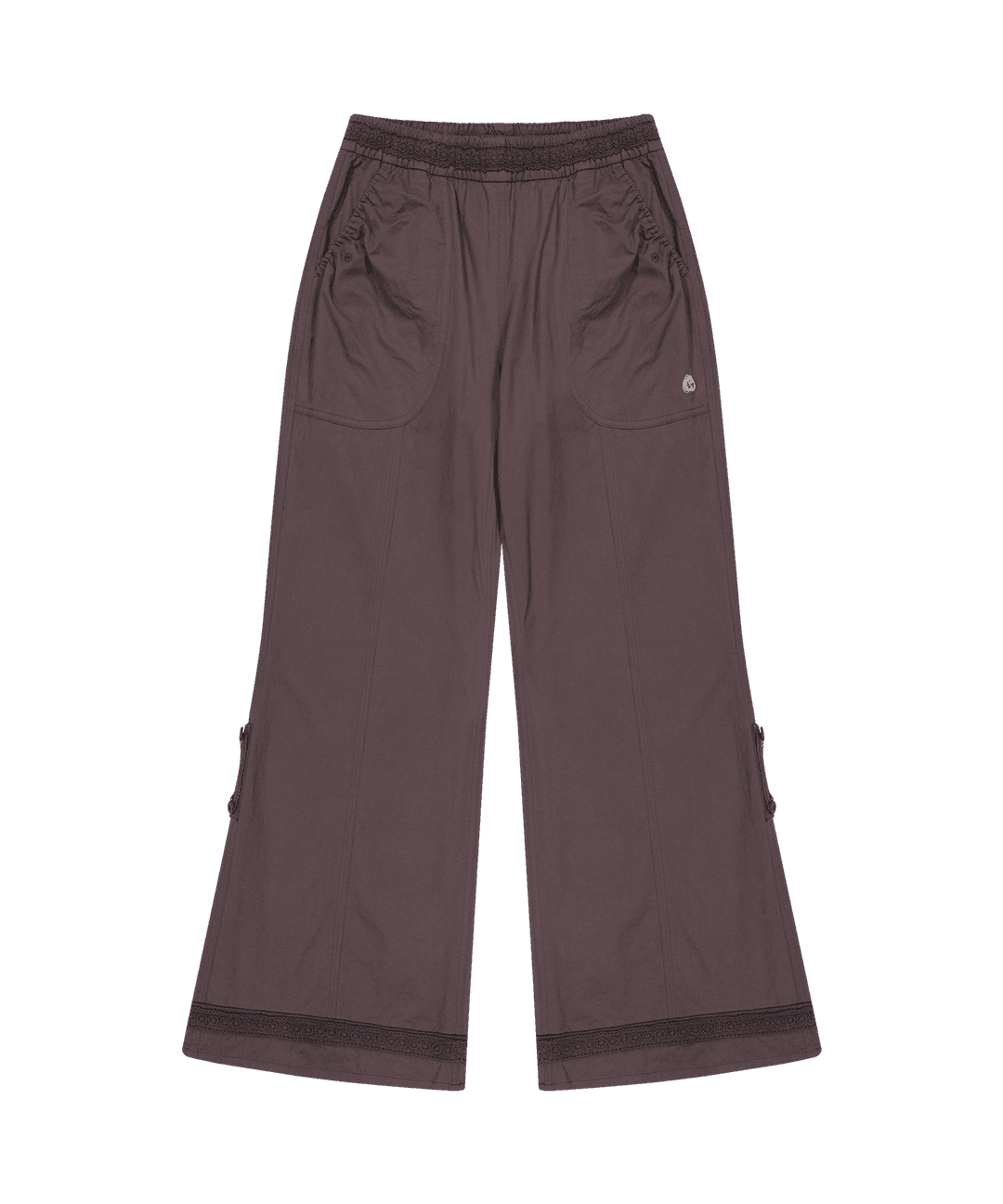 LACE COTTON PANTS RED BEAN