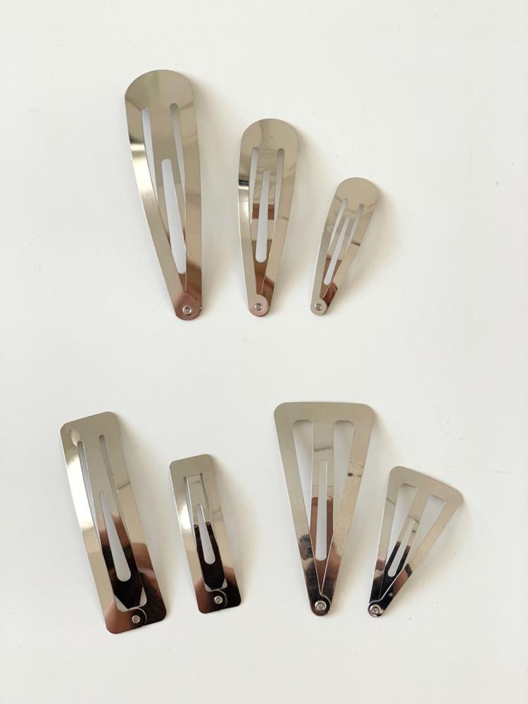 y2k 실버 메탈 똑딱핀 사각 둥근 라운드 삼각