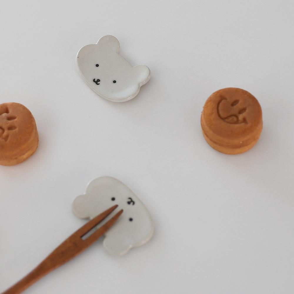 하얀곰 도자기 수저받침 젓가락받침 하시오키 선물세트