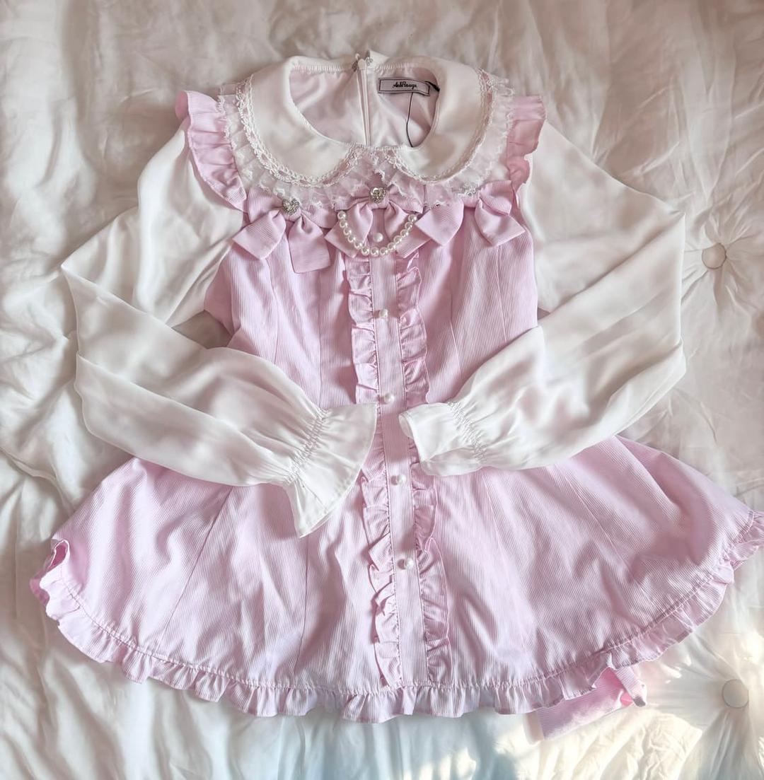 일브 앙크루즈 신상 핑크 셋업 지뢰계 양산형 갸루 리즈리사 디마럽 | 후루츠패밀리