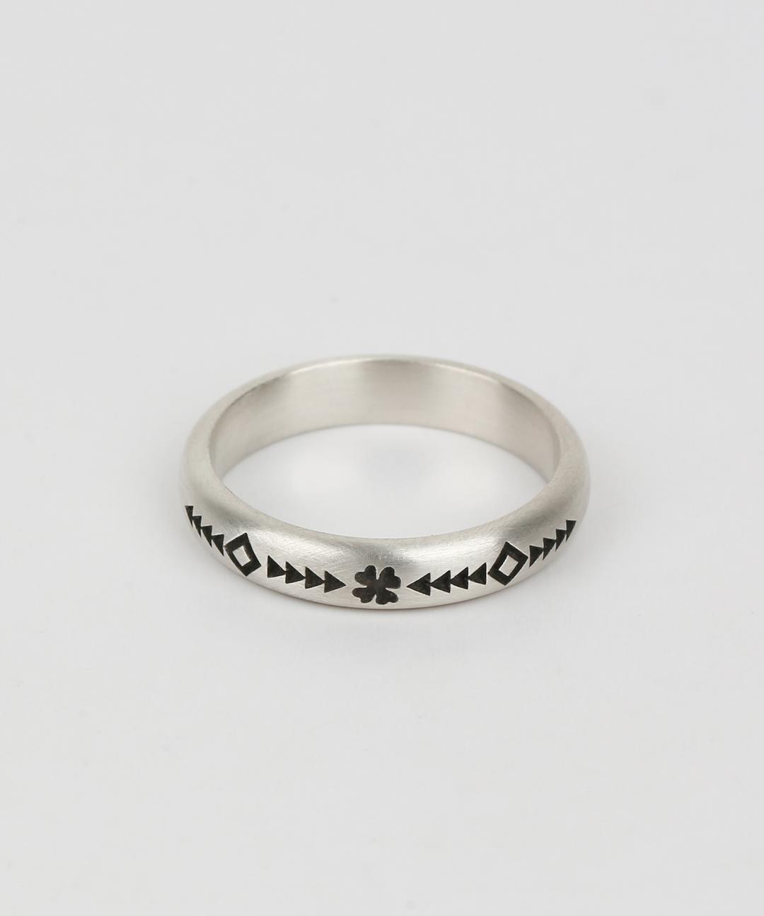 Clover vintage pattern ring (925 silver)