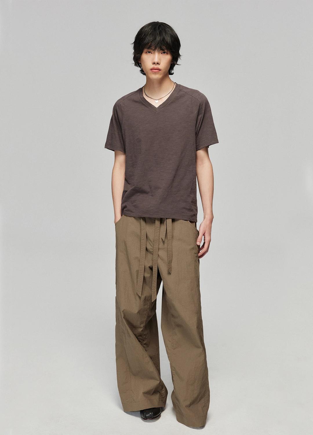 Wide Kendo Trousers - Brown / L