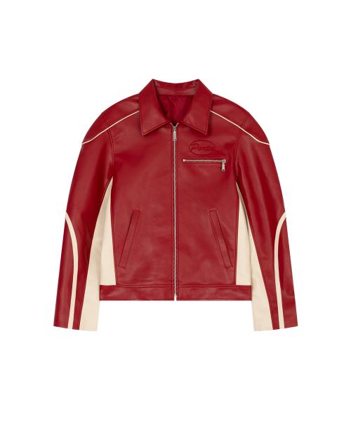 CONTRABASS LEATHER JACKET, RED