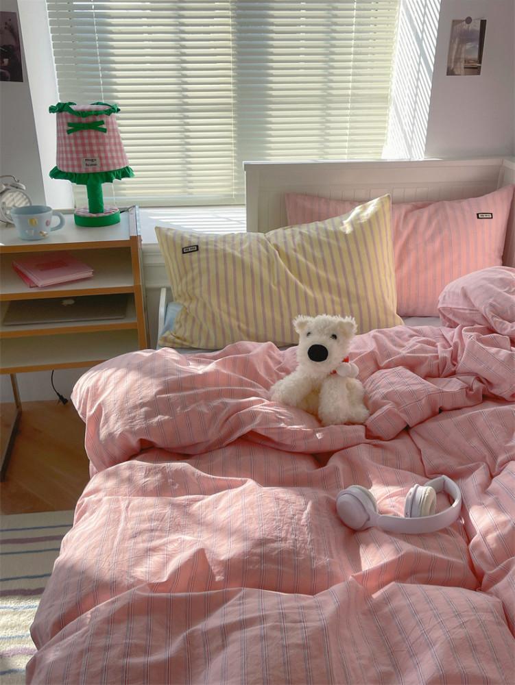 페르지아 파스텔 스트라이프 이불 베개 모던한 침구커버세트 원룸이불 싱글 슈퍼싱글 퀸 킹