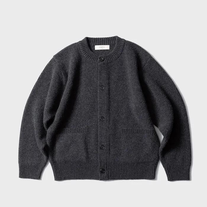 라운드 넥 카디건 / 차콜