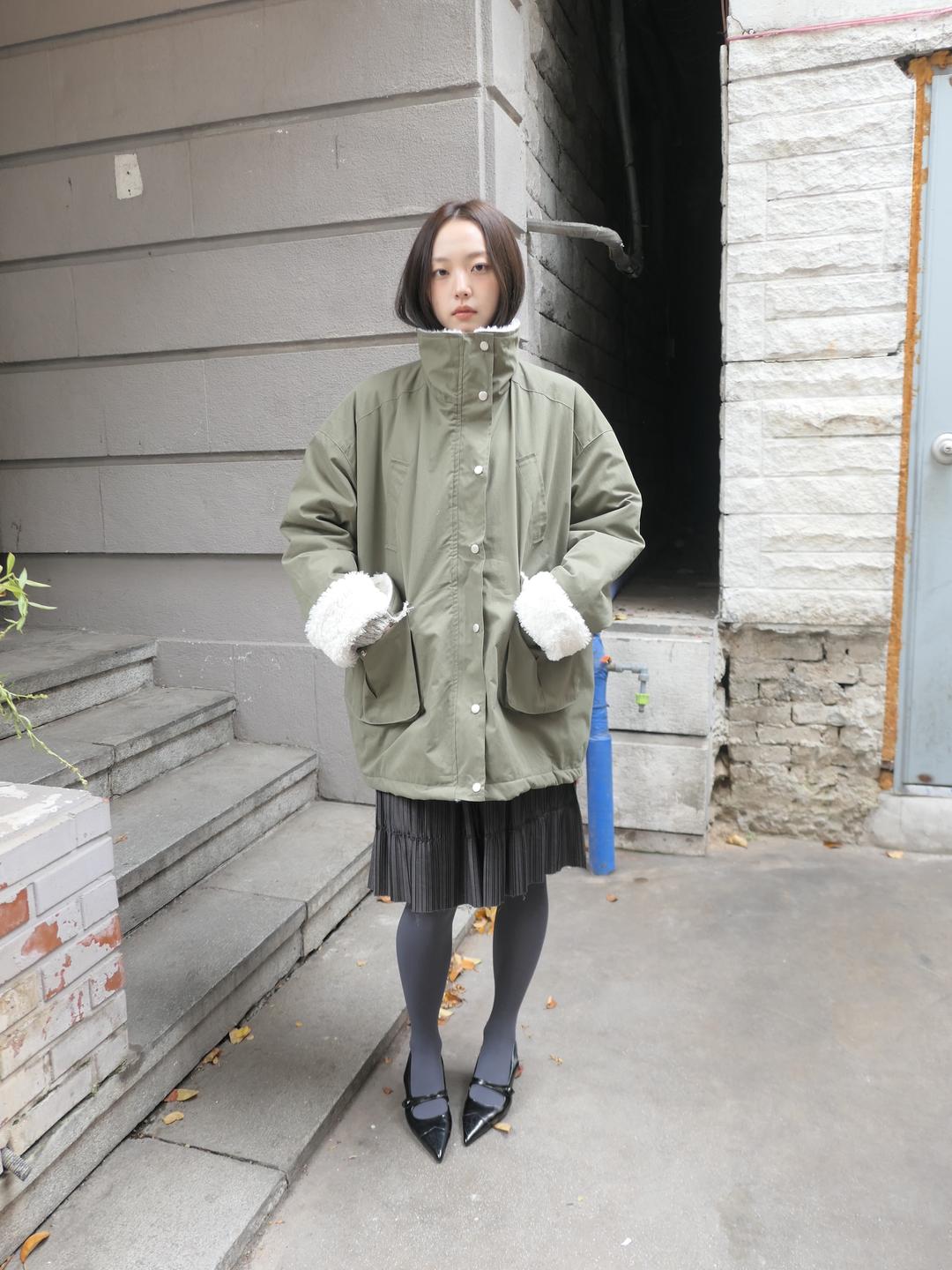 downy long winter jacket