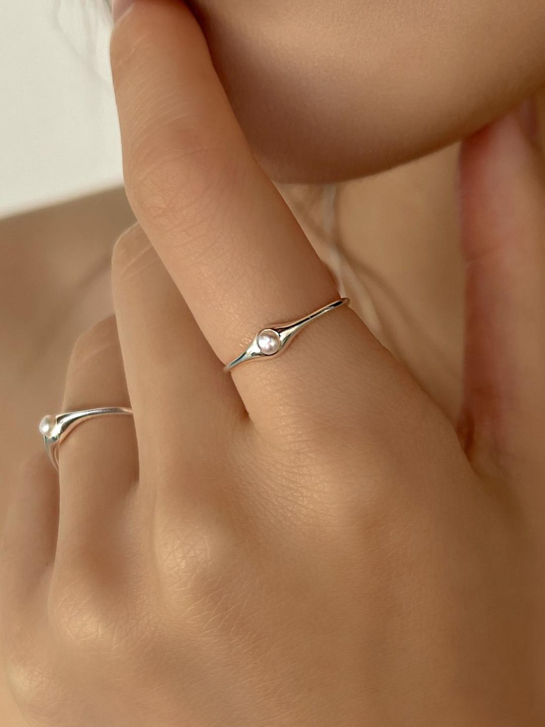 마뚜아 [92.5 silver] Float pearl ring 2colors