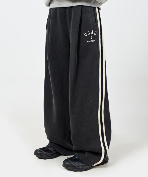 [기모선택] VLAD 원턱 커브드 트랙 스웻 팬츠_피그먼트 차콜