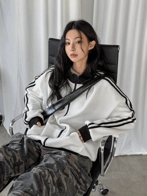 라우스 와플 트랙 탑 져지