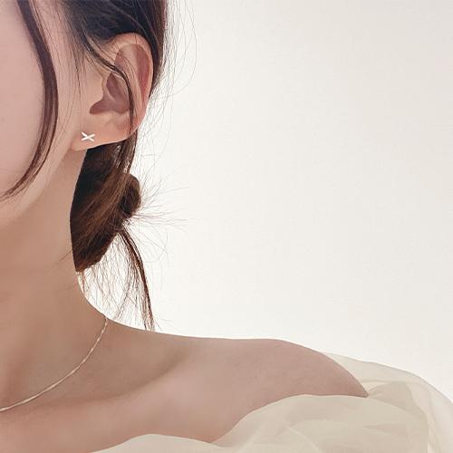[4천개돌파/한쌍💕] 925실버 미니 X귀걸이