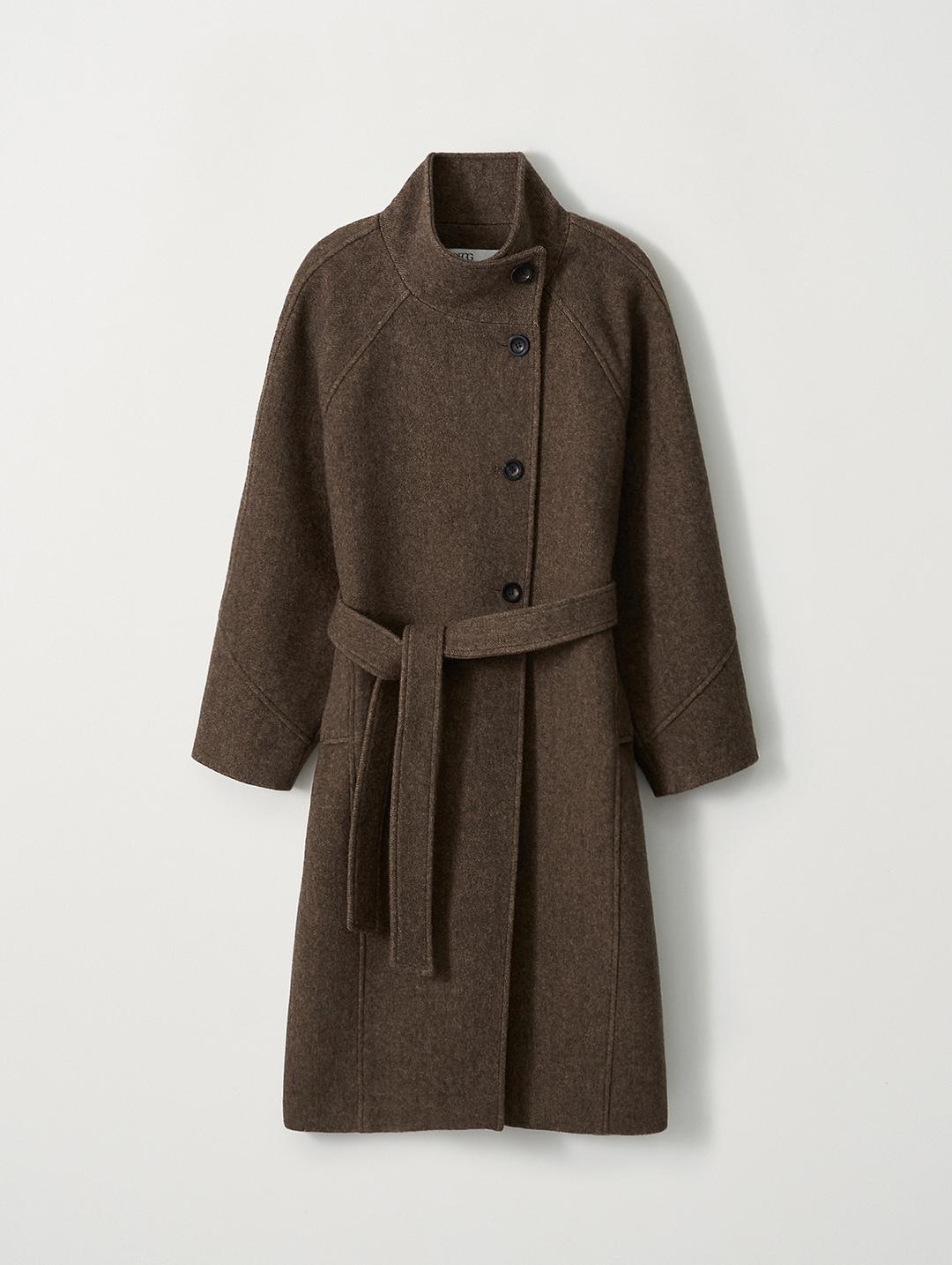 Marron Mid-Neck Coat (Brown)
