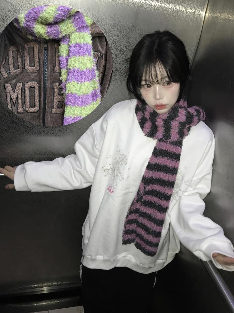 남녀공용 캔디팝 키치 단가라 머플러(2color)