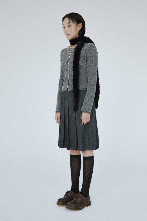 COLOR LINED WOOL CARDIGAN GREY (12% flash sale)