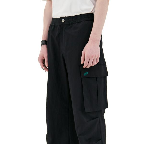 Needlepoint tuck cargo pants [black]
