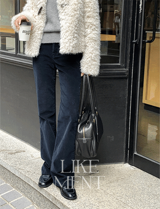 라이크유 [LIKEMENT] 유틸 기모 코듀로이 스판 부츠컷 팬츠 (PT)