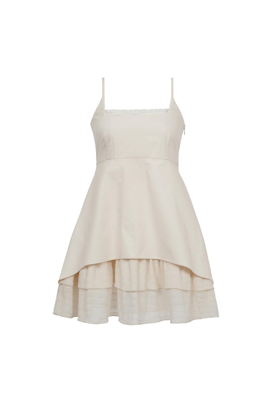 Ruffle dress (Beige) (under 5 left)