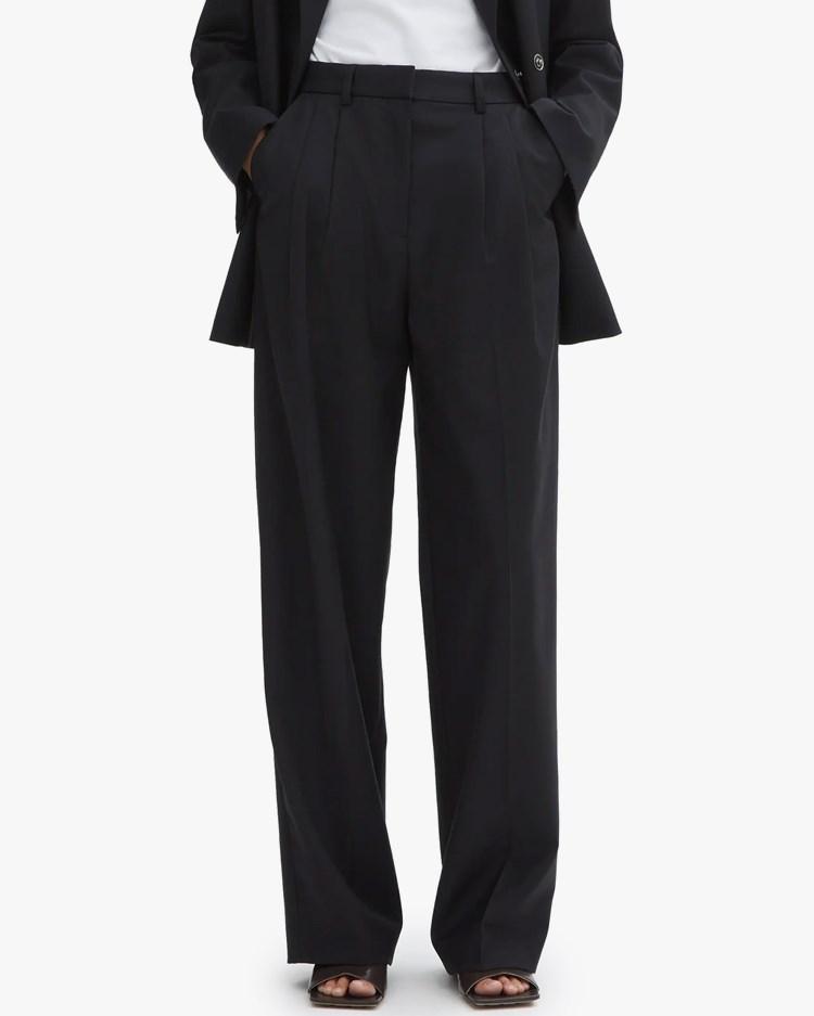 Wide Leg Suit Trousers Black