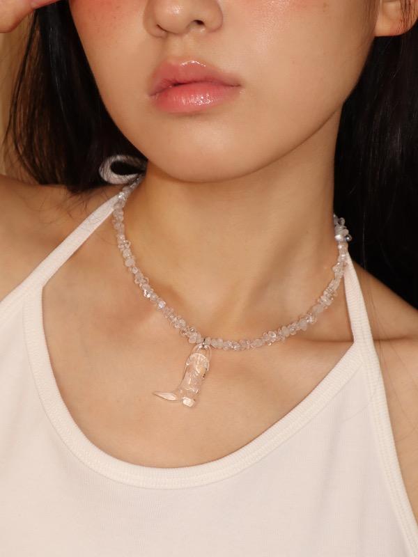 boots clear necklace