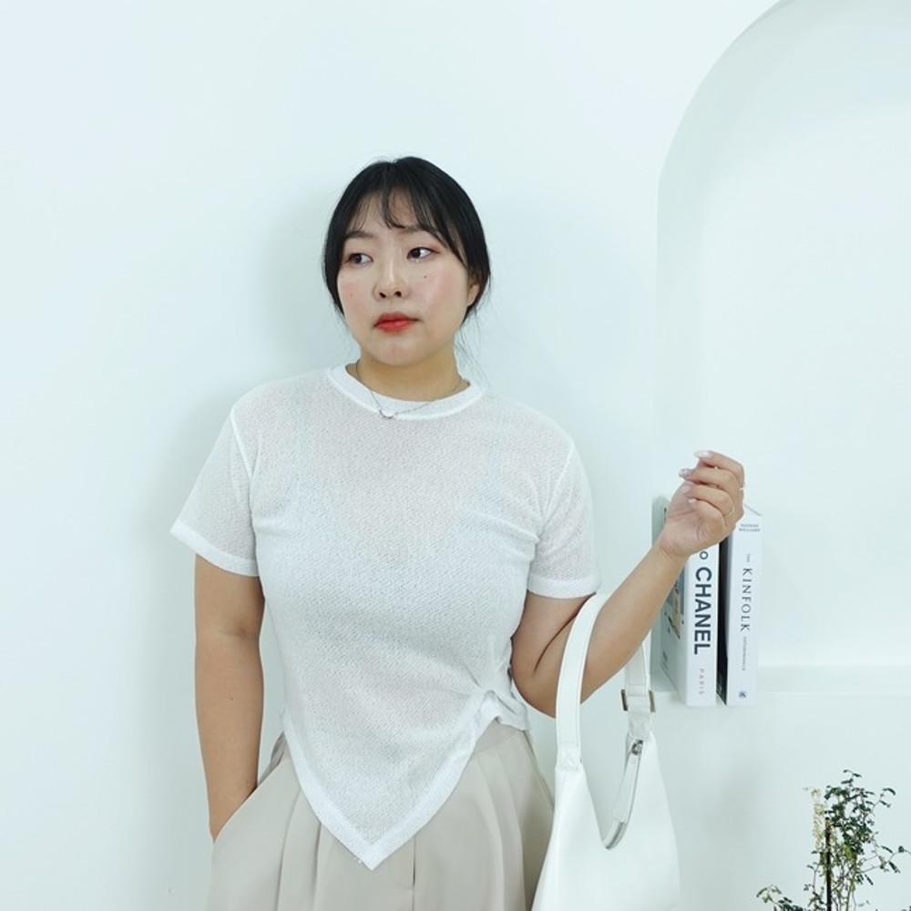 상은 앞꼬임 니트티 [빅사이즈 55~77반]