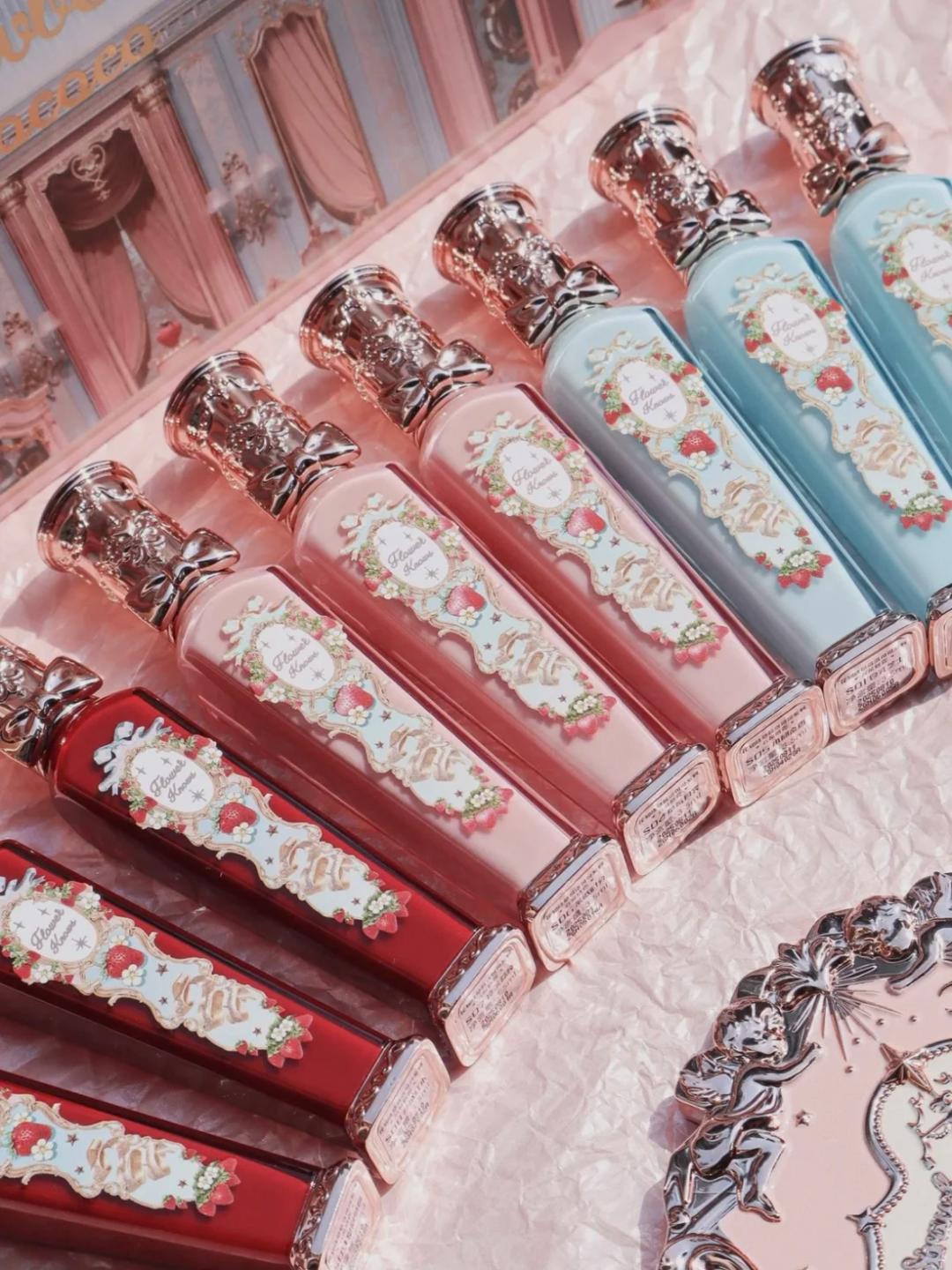 플라워 노즈 스트로베리 로코코 시리즈 클라우드 립 크림 립스틱, 뷰티 글레이즈 미러 립 글로스, 섬세한 립스틱, 3.5g