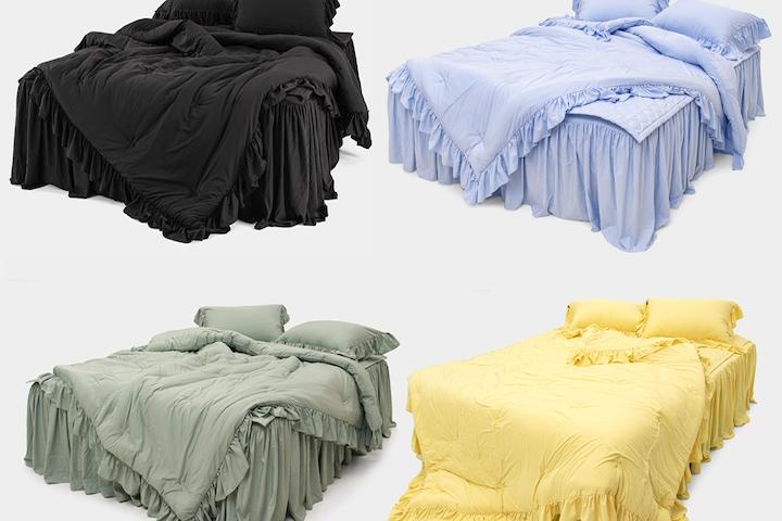 [5%쿠폰]논더스트 워싱 먼지없는 알러지케어 프릴 사계절 차렵이불세트 3size