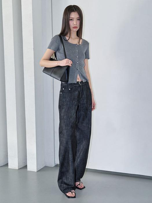 Signature Low Rise Wide Jeans DCWPT004CPBlack