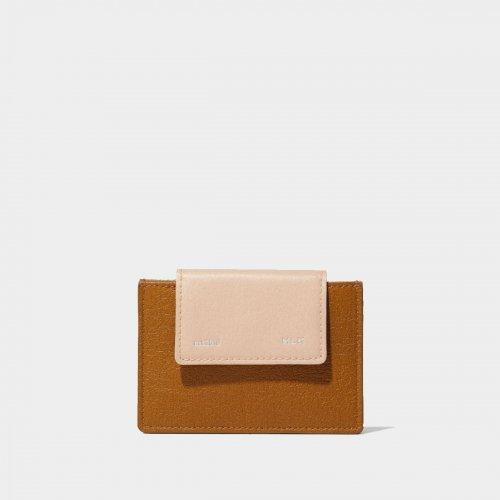 세미 플립 카드지갑 - 카멜핑크