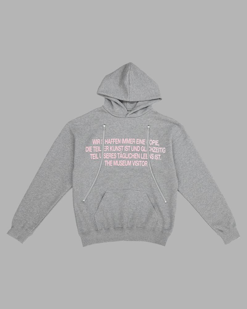 더뮤지엄비지터 후드 THEMUSEUMVISITOR VISITOR CUT-OUT ZIPPER HOODY (GREY)