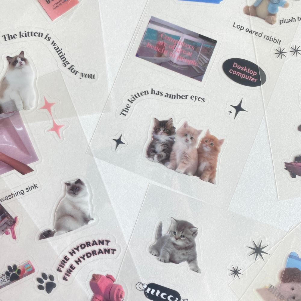 [heart store] 투명 오브젝트 스티커세트 10pcs 스티커팩 스크랩 다꾸