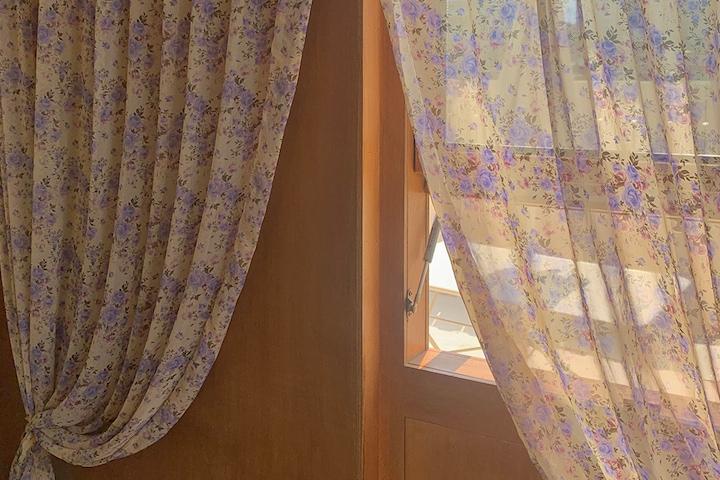 [맞춤] apricot beige curtain  빈티지 플라워 쉬폰 커튼