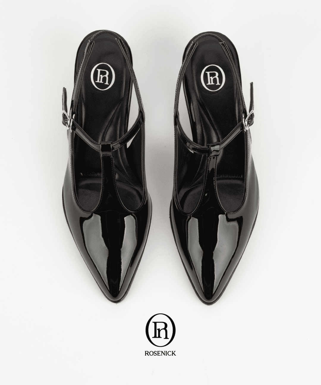 로제니크 [40년 장인 수제화 로제니크] 자체제작 스틸레토 T바스트랩 슬링백힐 라비엔 (5cm/5colors)