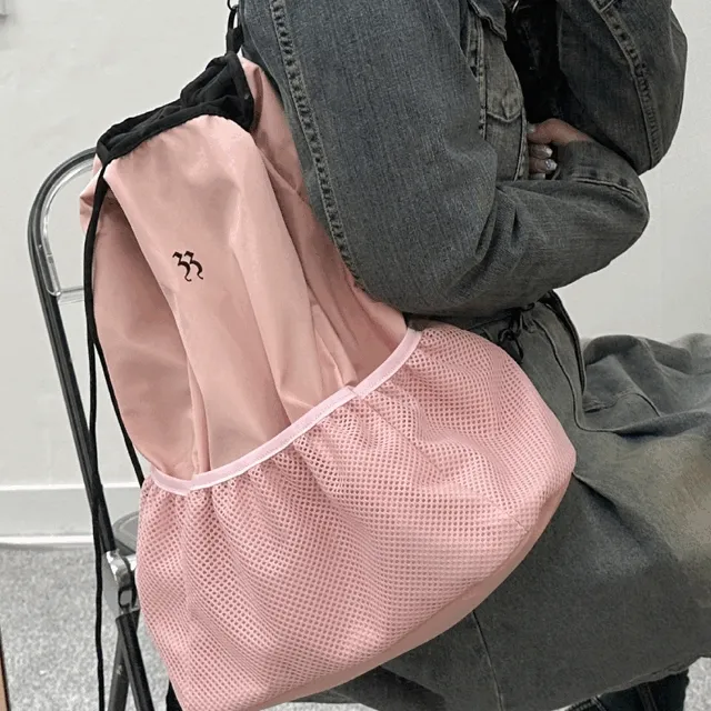 💗화이트,핑크 추가!!.4color💗 Y2K 33 메쉬 네트 스트링 나일론 백팩 가방