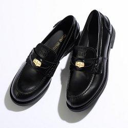 25SS 미우미우 가죽 로고 코인 페니 로퍼 블랙 5D773D ULX F0002