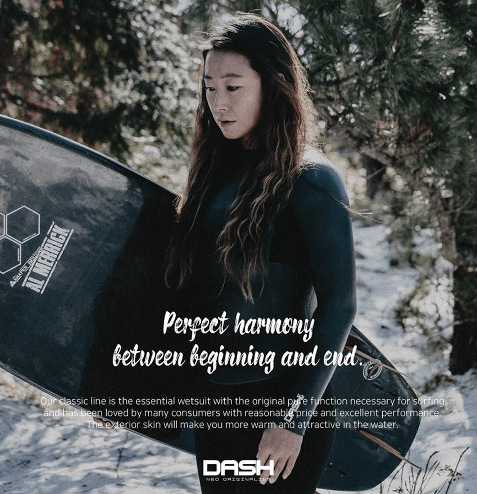 서플로 대쉬 3/3mm 백집 여성 웻슈트 서핑슈트