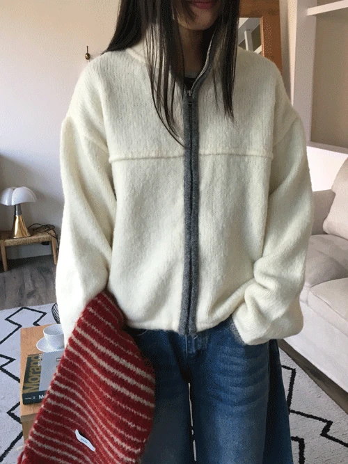 타로 배색 집업 가디건 (3colors)