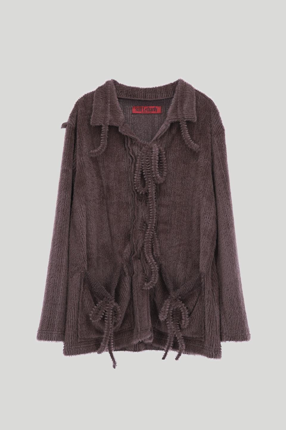 LACE-UP SHIRDIGAN: BROWN